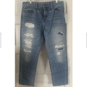 RARE NWOT J. Crew Point Sur Shoreditch Selvedge Jeans Distressed Womens 30